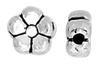 Sterling Silver Fancy Satin Flower Bead