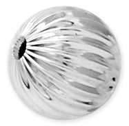 Sterling Silver Plain Beads Corrugated 14mm