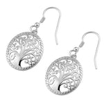 Sterling Silver Whimsic Tree of Life Hook Earrings