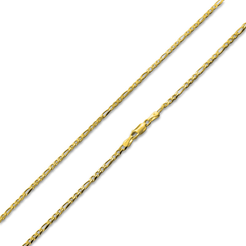 14K Gold Plated Sterling Silver Figaro Chain 3.1MM