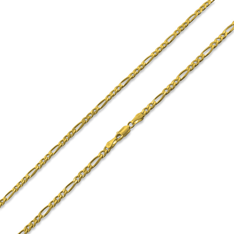 14K Gold Plated Sterling Silver Figaro Chain 4.0MM