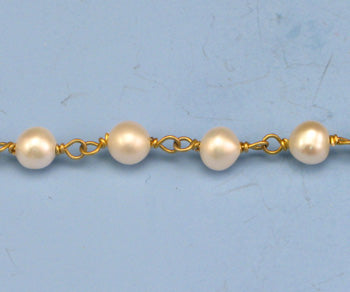 Gold Plated Over Silver Chain w/ Pearls