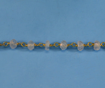 Gold Plated Over Silver Chain with Moonstone