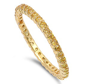 Gold Plated Silver Stackable Eternity Ring