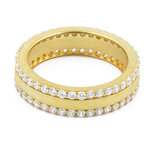 Gold Plated Sterling Silver Eternity CZ Ring