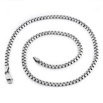Gun Metal  20" Zipper Box Chain Necklace 3.0mm