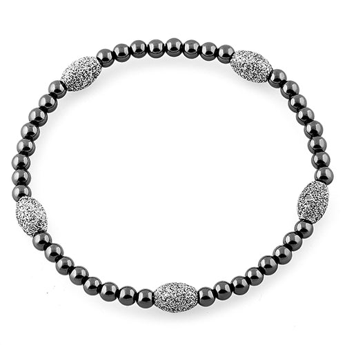 Hematite Bead Gemstone Bracelet
