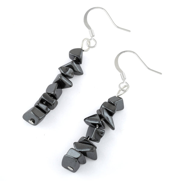 Hematite Chips Dangle Earrings