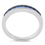Sterling Silver Blue Spinel CZ Band Ring
