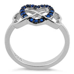 Sterling Silver Infinity Heart Blue Spinel CZ Ring