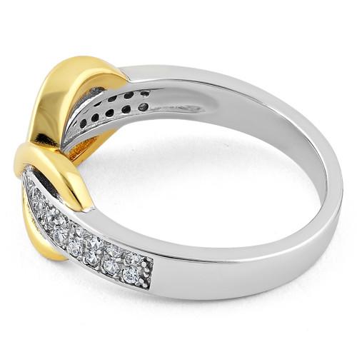 Sterling Silver Infinity Pave Two-Tone Clear CZ Ring