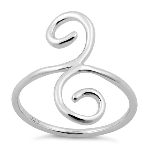 Sterling Silver Double Swirl Ring