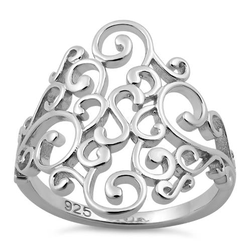 Sterling Silver Elegant Vines Ring