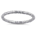 Sterling Silver Dainty Bead & Bar Band
