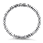 Sterling Silver Dainty Bead & Bar Band