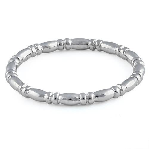 Sterling Silver Danity Bead & Bar Band