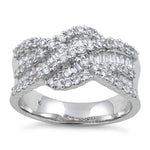 Sterling Silver Elegant Wave CZ Ring