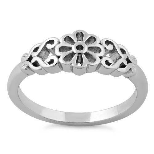 Sterling Silver Filigree Flower Ring