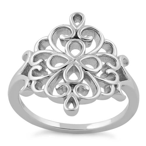 Sterling Silver Flower Filigree Ring