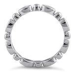 Sterling Silver Oval & Bead Band