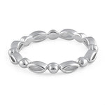 Sterling Silver Oval & Bead Band