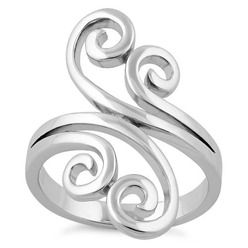 Sterling Silver Split Swirl Ring