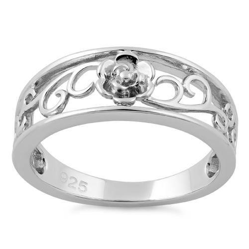 Sterling Silver Vines Flower Ring