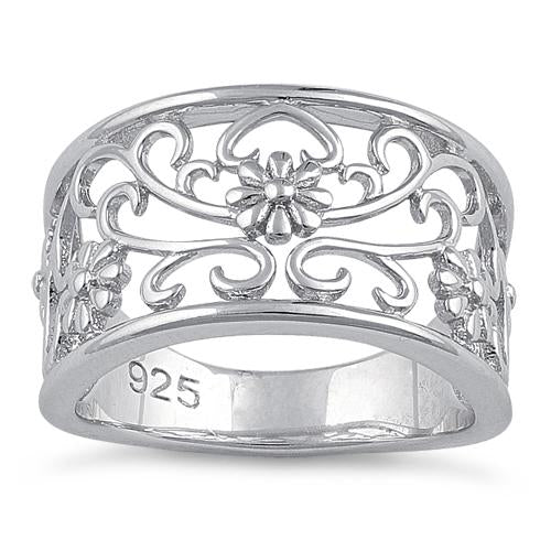 Sterling Silver Wild Flowers Ring