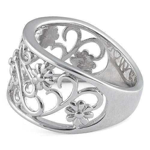 Sterling Silver Wild Flowers Ring