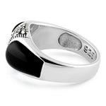 Sterling Silver Black Onyx Marcasite Ring