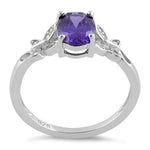 Sterling Silver Butterfly Purple CZ Ring