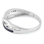 Sterling Silver Free Form Amethyst CZ Ring
