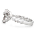 Sterling Silver Heart Knot Pave CZ Ring
