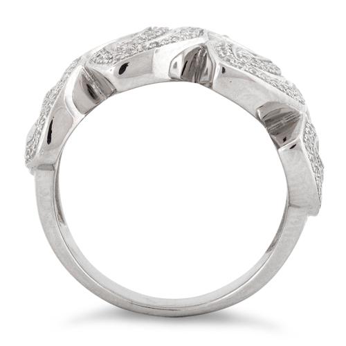 Sterling Silver Tangled S CZ Ring