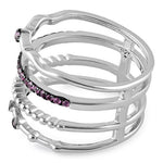 Sterling Silver Unique Multi-Style Ruby CZ Ring