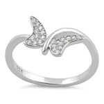 Sterling Silver Butterfly Clear CZ Ring
