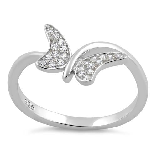 Sterling Silver Butterfly Clear CZ Ring