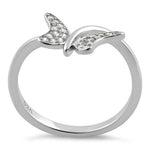 Sterling Silver Butterfly Clear CZ Ring