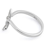 Sterling Silver Butterfly Clear CZ Ring
