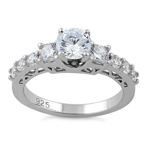 Sterling Silver Graduated CZ Ring