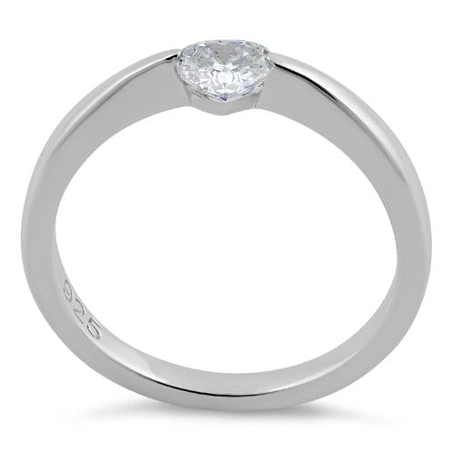 Sterling Silver Heart Clear CZ Ring