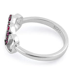 Sterling Silver Infinity Heart Ruby CZ Ring