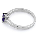 Sterling Silver Square Amethyst CZ Ring