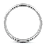 Sterling Silver Diamond Cut Pattern Wedding Band Ring