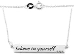 Sterling Silver "Believe in yourself" CZ Necklace