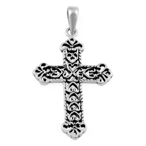 Sterling Silver Hearted Cross Pendant