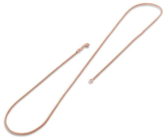 14K Rose Gold Plated Sterling Silver Box Chain 0.85MM