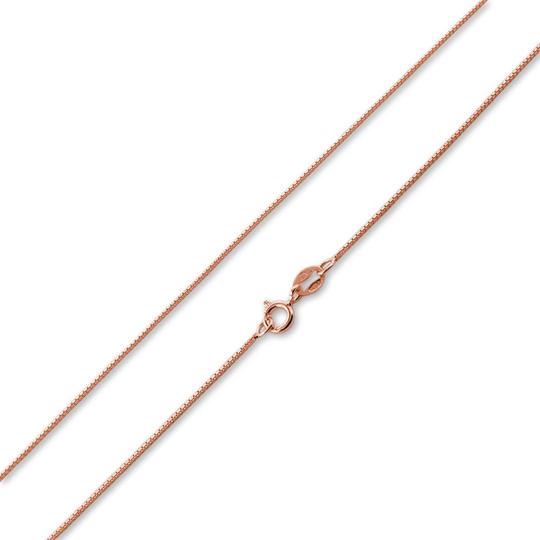 14K Rose Gold Plated Sterling Silver Box Chain 0.85MM