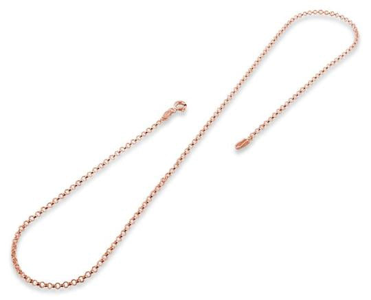 14K Rose Gold Plated Sterling Silver Rollo Chain 2.0MM