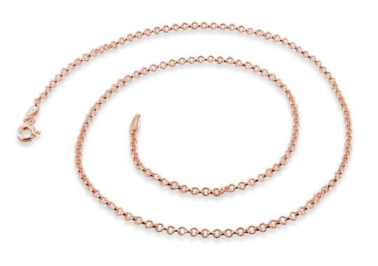 14K Rose Gold Plated Sterling Silver Rollo Chain 2.0MM